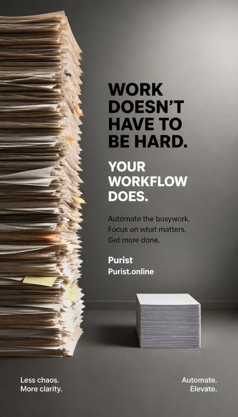 Purist workflow automation, from chaos to clarity, automate the busywork and focus on what matters