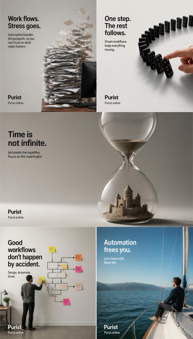 Less busywork more breakthroughs, Purist automation removes repetitive tasks so you can grow faster