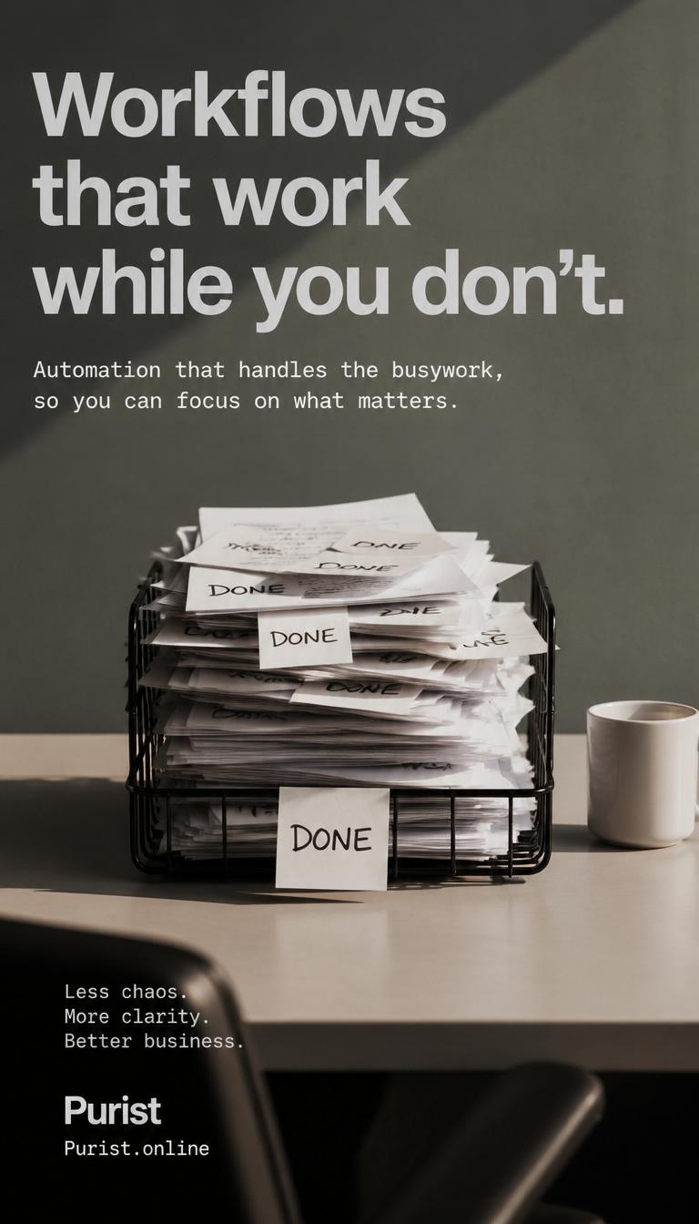 Work does not have to be hard, Purist automation takes the friction out of daily business operations