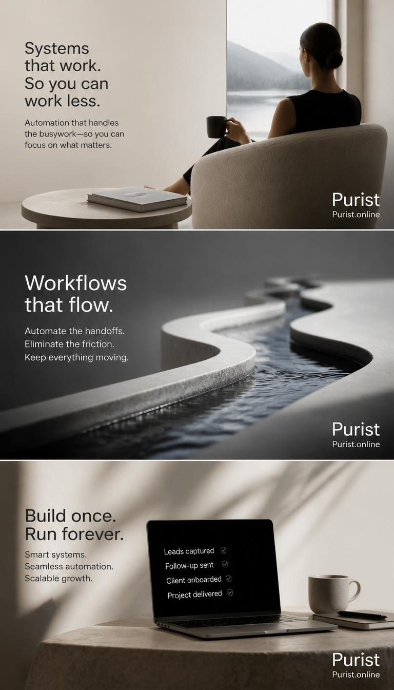 Systems that work while you do not, Purist 24/7 automation keeps your business running around the clock