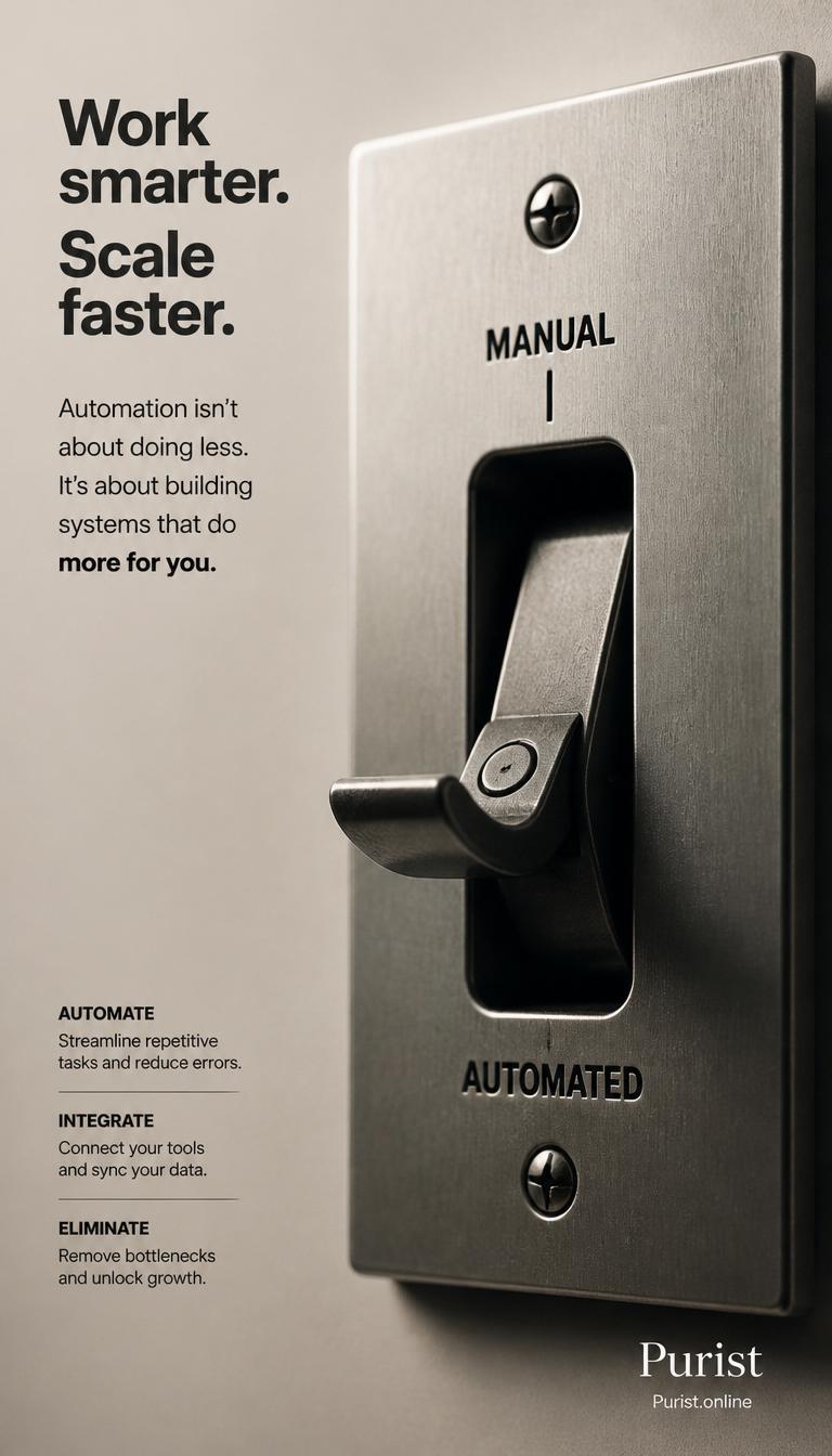 Your business moves forward everything else runs itself, Purist AI automation for operational excellence