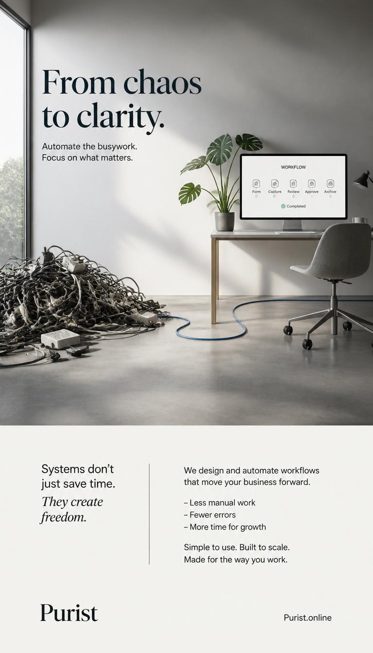 Switch from manual to automated, Purist workflow systems do more for your business without extra effort