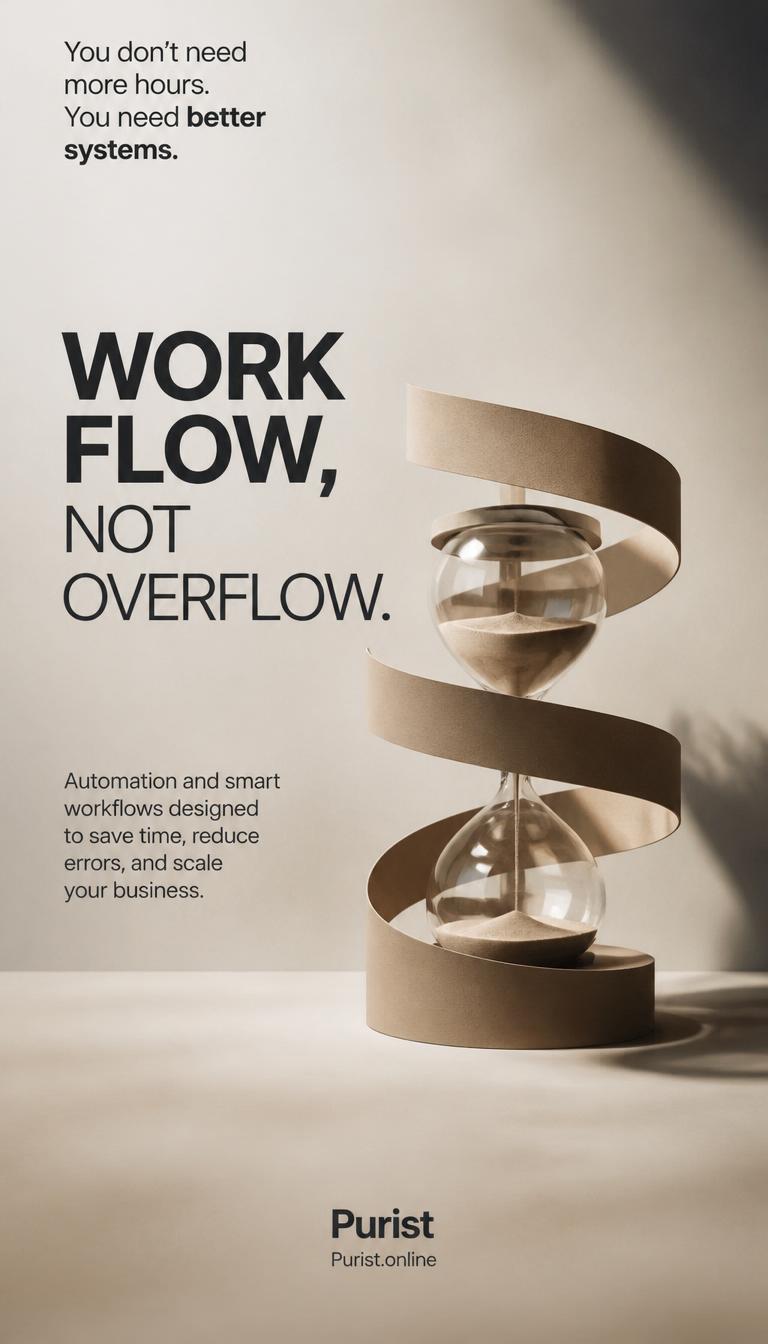Workflow not overflow, Purist smart automation reduces business workload and creates room to scale