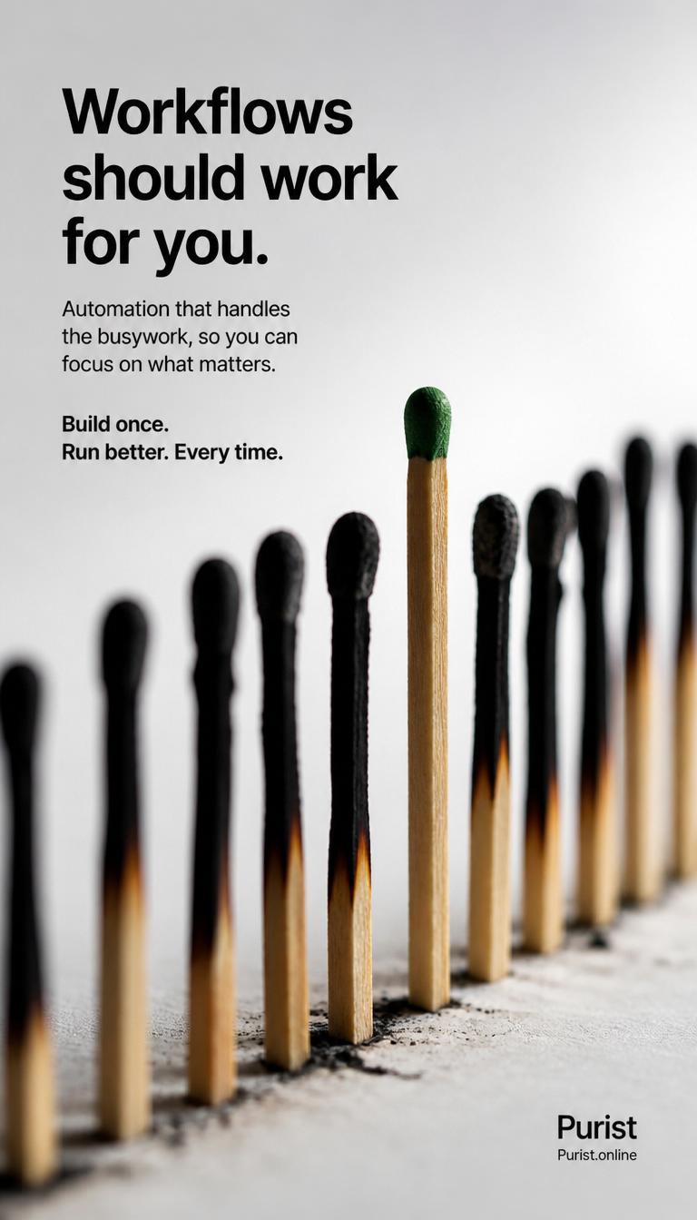 Systems that work so you can create what is next, Purist automation clears busywork for future growth
