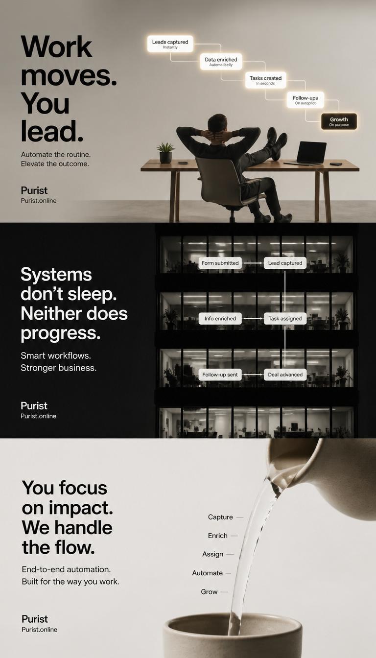 Workflows that work so work feels lighter, Purist automation opens the door to freedom and bigger opportunity