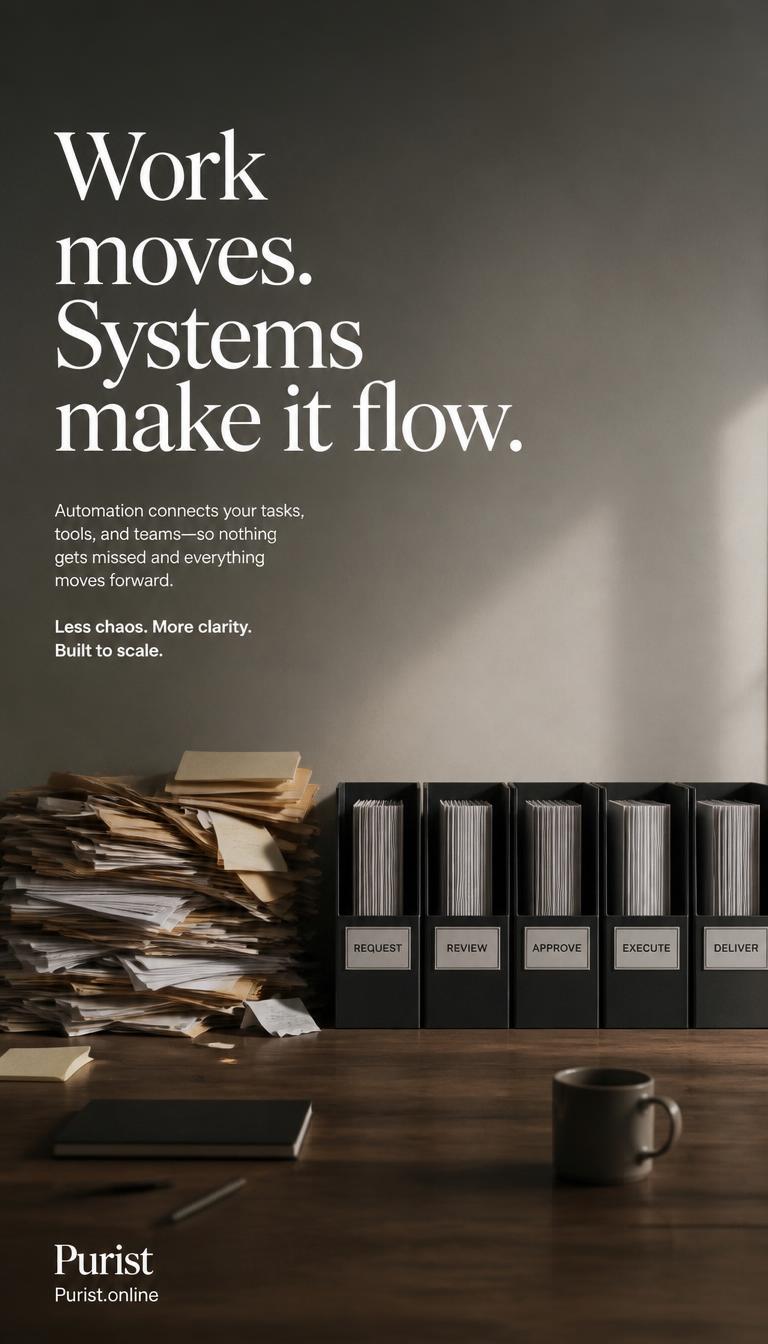 Work flows better when systems think for you, Purist automation cascades through every business stage