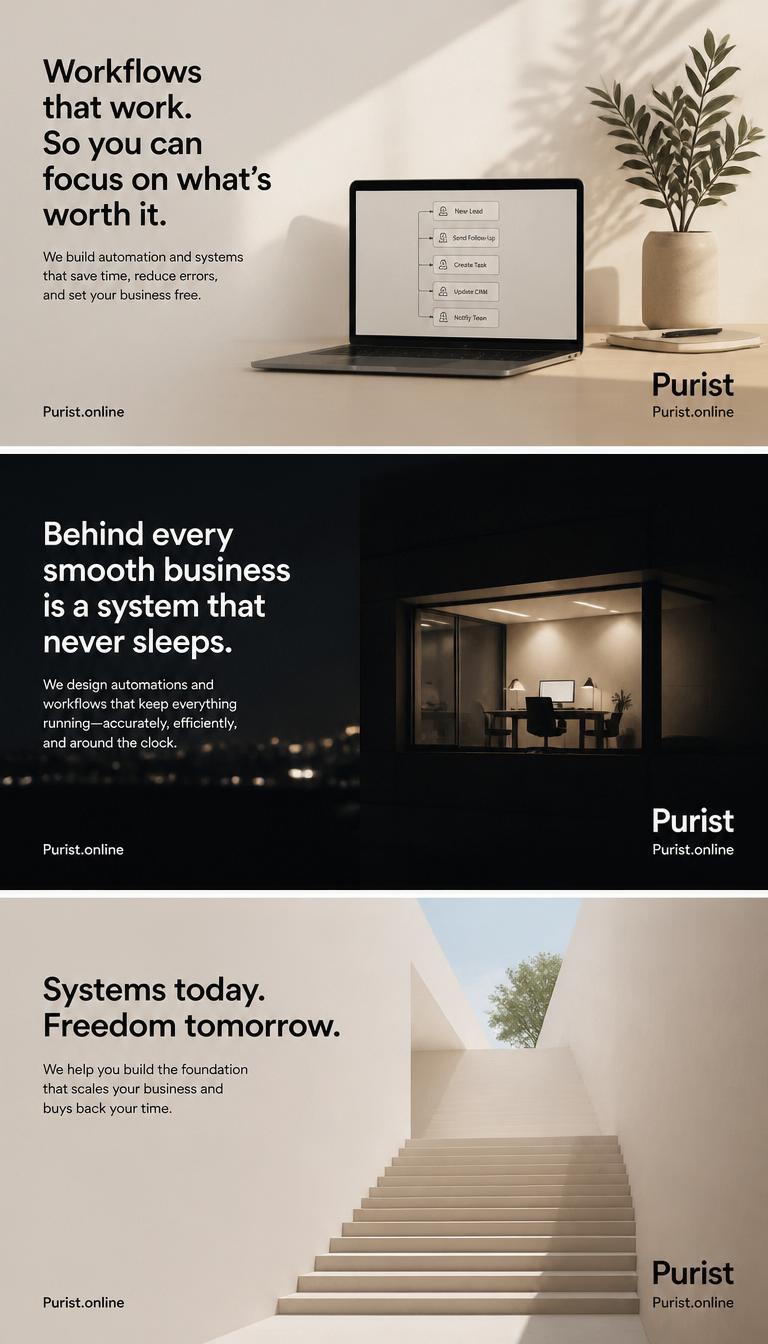 Workflows that work systems that scale, Purist robot-precision automation builds and delivers consistent results