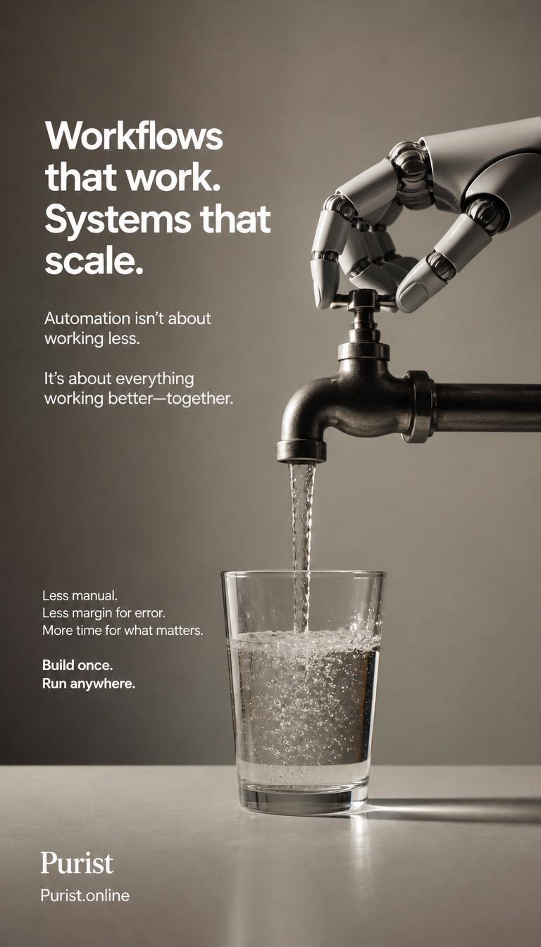 Workflows that work so you can focus, Purist automation transforms laptop workflows into business-wide systems