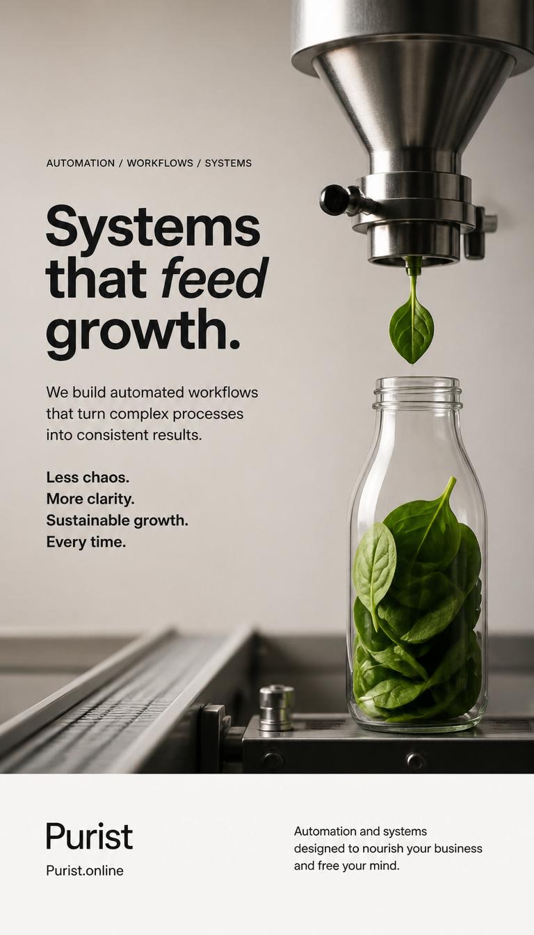 Systems that feed growth, Purist automated workflows turn complex food and restaurant business processes into consistent results every time