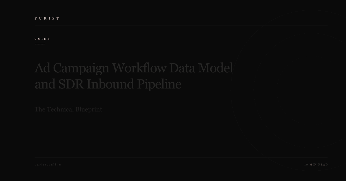 Ad Campaign Workflow Data Model and SDR Inbound Pipeline: The Technical Blueprint