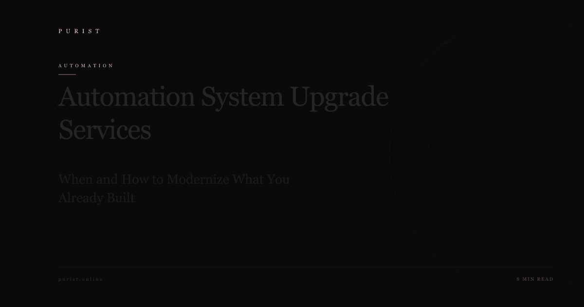 Automation System Upgrade Services: When and How to Modernize What You Already Built