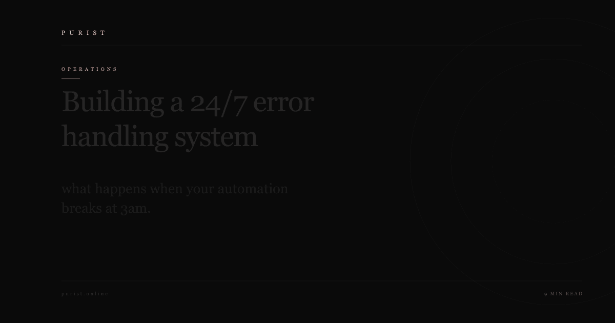 Building a 24/7 error handling system: what happens when your automation breaks at 3am.