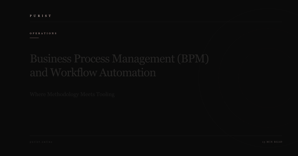 Business Process Management (BPM) and Workflow Automation: Where Methodology Meets Tooling