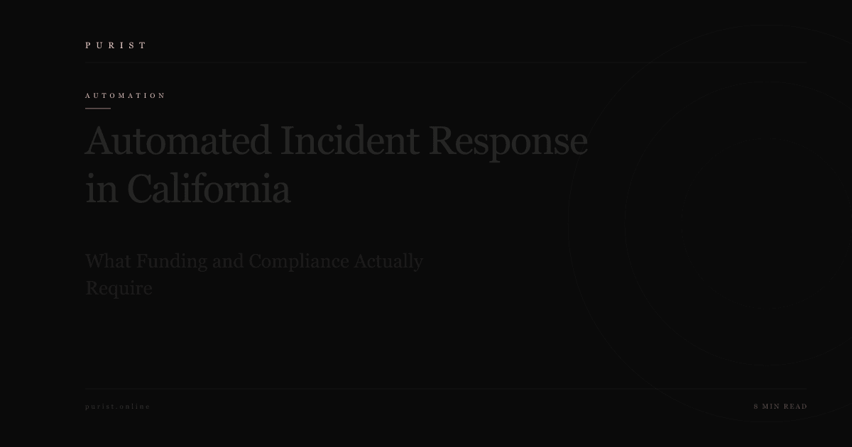 Automated Incident Response in California: What Funding and Compliance Actually Require