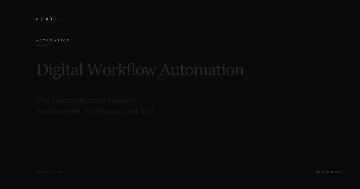 Digital Workflow Automation: The Complete 2026 Guide to Architecture, Platforms, and ROI