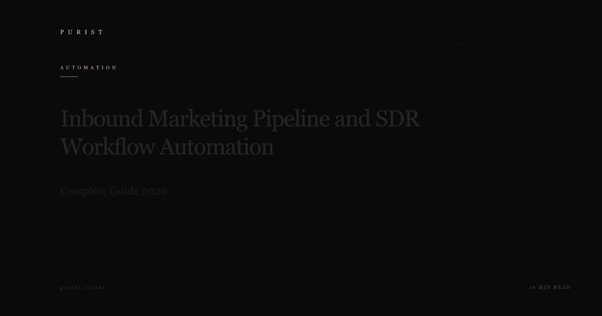 Inbound Marketing Pipeline and SDR Workflow Automation: Complete Guide 2026