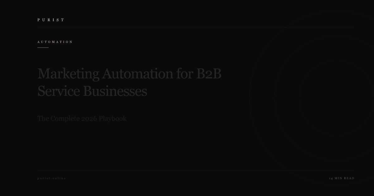 Marketing Automation for B2B Service Businesses: The Complete 2026 Playbook