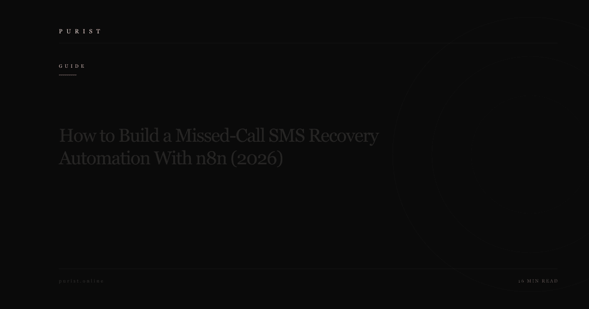 How to Build a Missed-Call SMS Recovery Automation With n8n (2026)