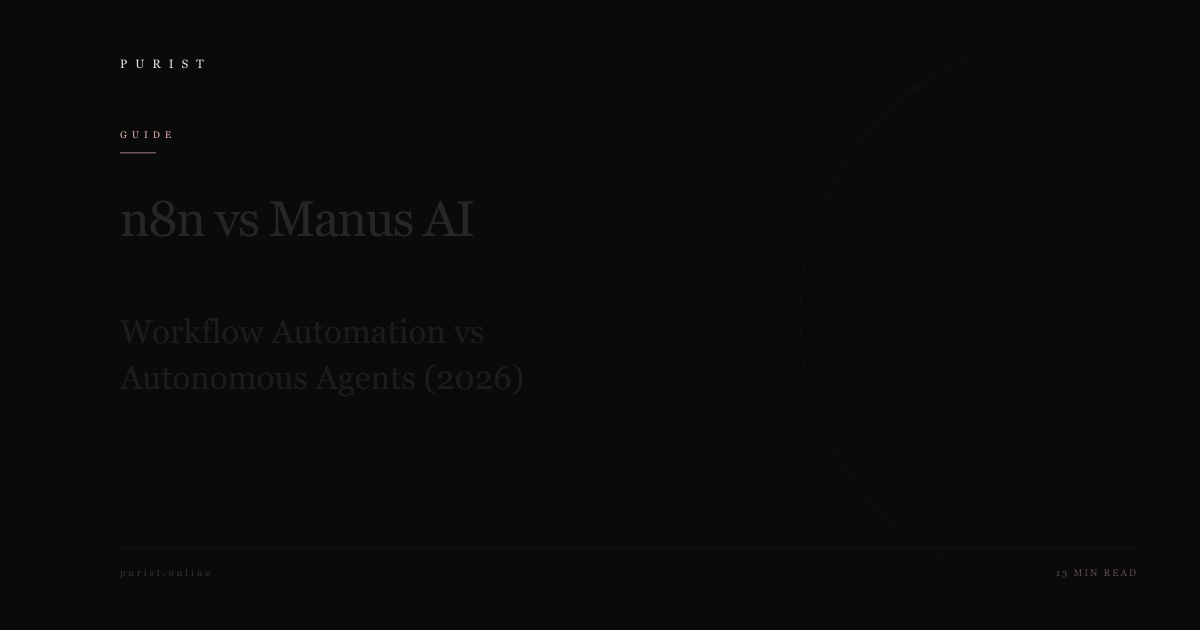 n8n vs Manus AI: Workflow Automation vs Autonomous Agents (2026)