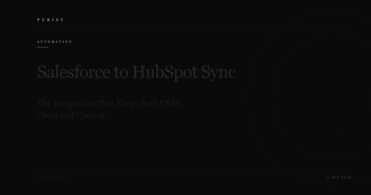 Salesforce to HubSpot Sync: The Integration That Keeps Both CRMs Clean and Current