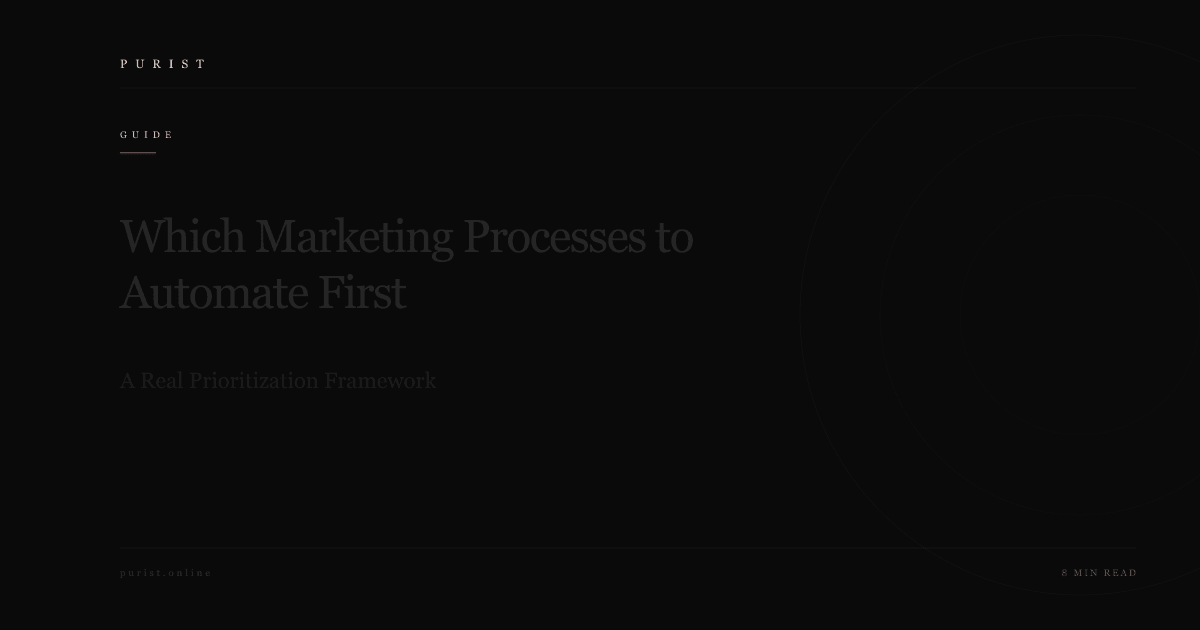 Which Marketing Processes to Automate First: A Real Prioritization Framework