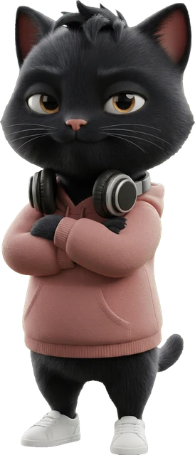 The PURIST cat, arms crossed, standing behind the guarantee